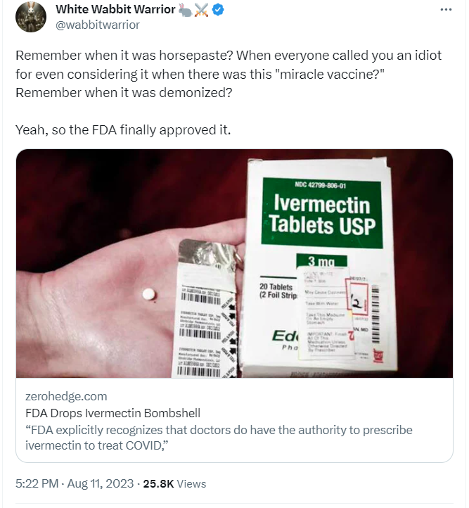 Fact Check FDA Did NOT Approve Ivermectin As COVID 19 Treatment Lead   Ivermectin Tweet 